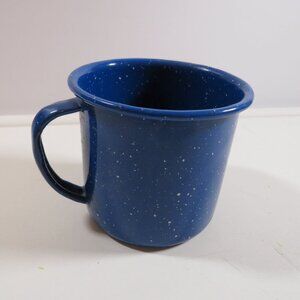 Blue Speckled Tin Metal Enamel Coffee Cup Mug (adult size)